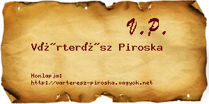 Várterész Piroska névjegykártya